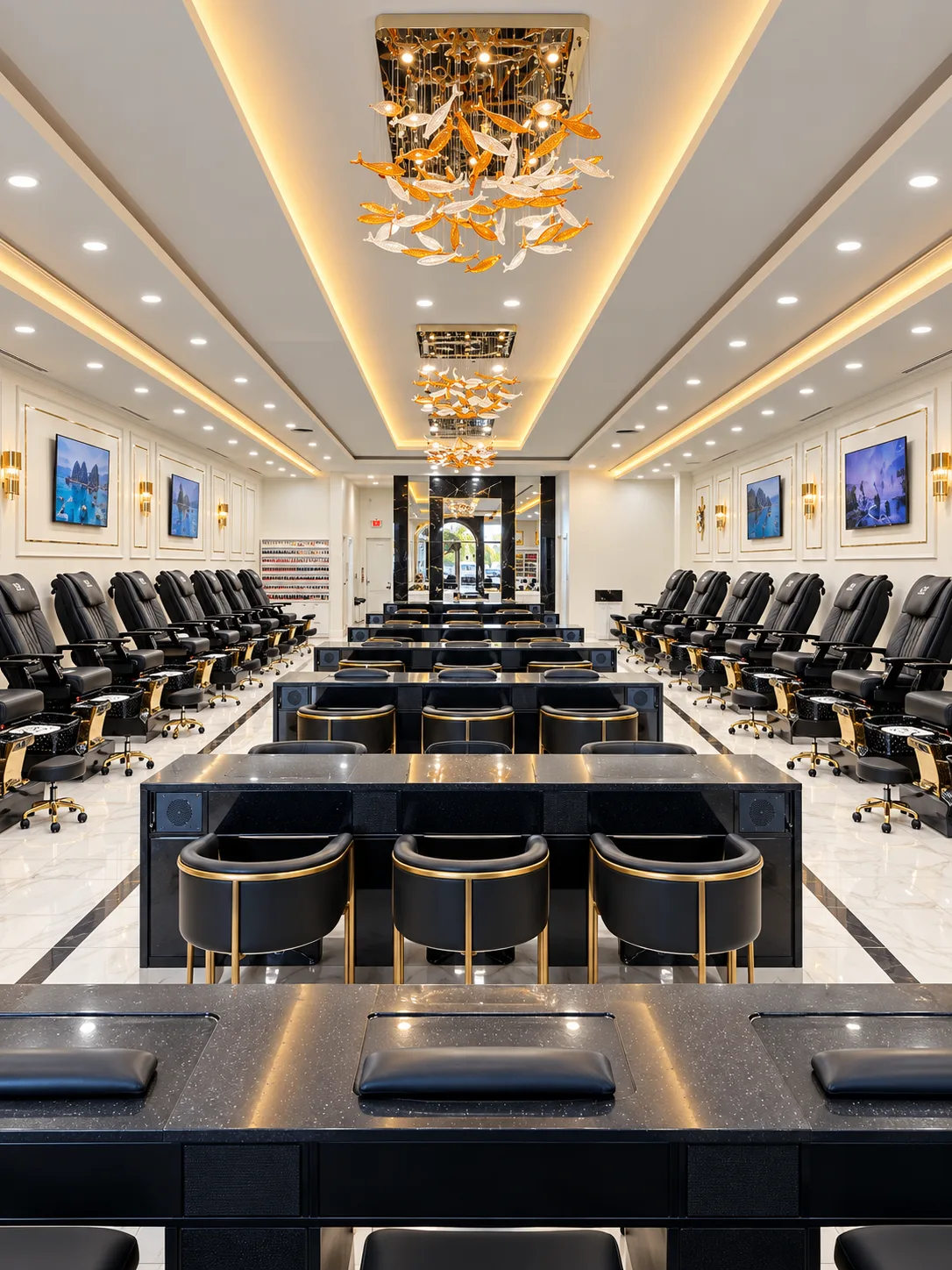 District Nail Club manicure and pedicure floor